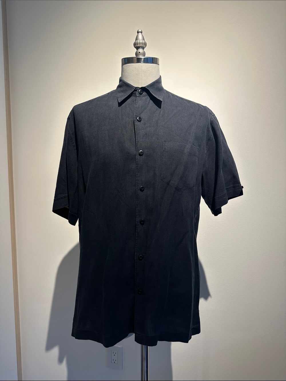 Cubavera Men's Short-Sleeve Button-Down Shirt - Black